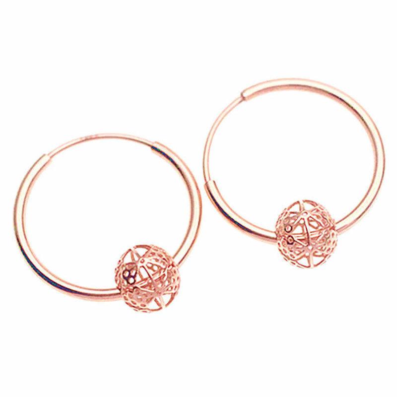 Exquisite Russian 585 Purple Gold Smooth Hollow Earrings Earrings Pure Color Gold Temperament Rose Gold Plated Earrings Women