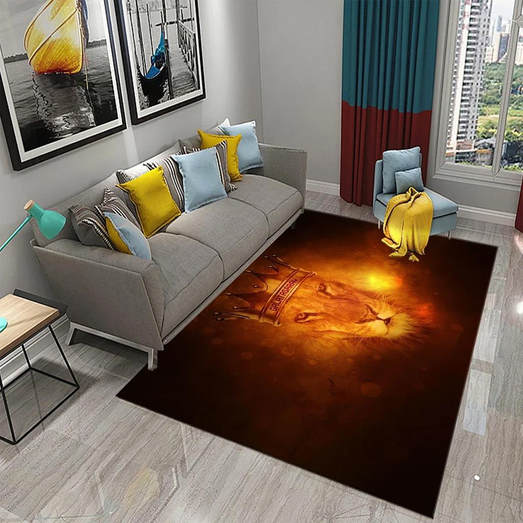 3D Luxury Skull Crown Carpet Living Room Bedroom Kids Crawling Decor Floor Rug Bathroom Kitchen Entrance Non-Slip