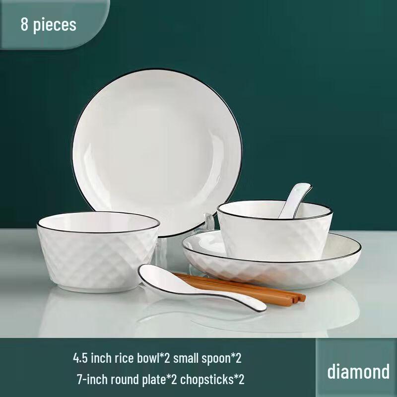 

Jingdezhen Underglaze Ceramic Tableware Set 8-Piece Set