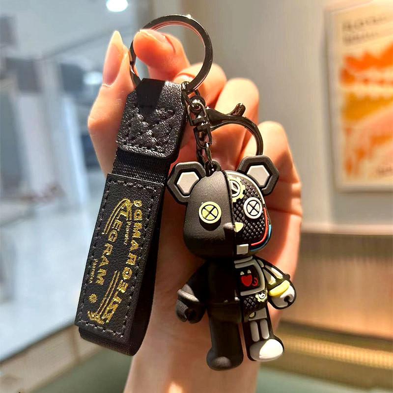 Bear Keychain Delightful In Half Dissected Style Perfect For Keys Everyones