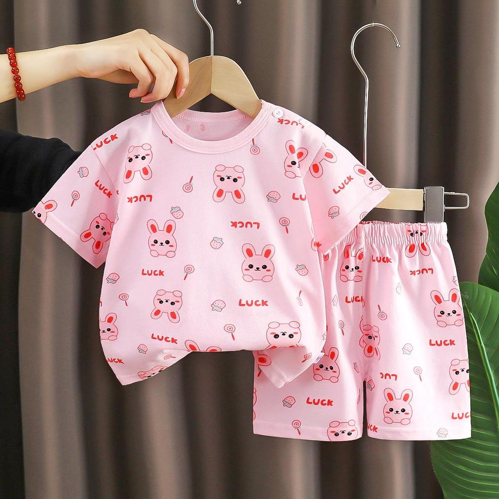 Toddler's Summer Bear Print T-shirt and Shorts Set