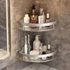 Punch-Free Aluminum Corner Bathroom Storage Rack