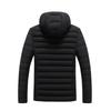 Men's Casual Color-blocked Hooded, Form-fitting Zipper Cotton Jacket, Men's Rib Pattern With Cotton Warmth Cotton Jacket