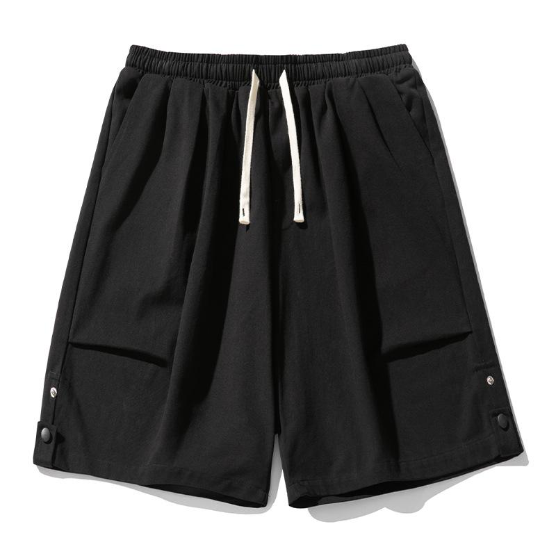 Men's Fashion Summer Pleated Design Workwear Shorts Knee-Length Short Pants Drawstring Beach Shorts