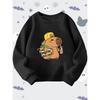 Unisex Long Sleeve Crewneck Pullover Sweatshirt with Playful Cartoon Animal Print Featuring Various Animals. Perfect for Daily Casual Wear, Home