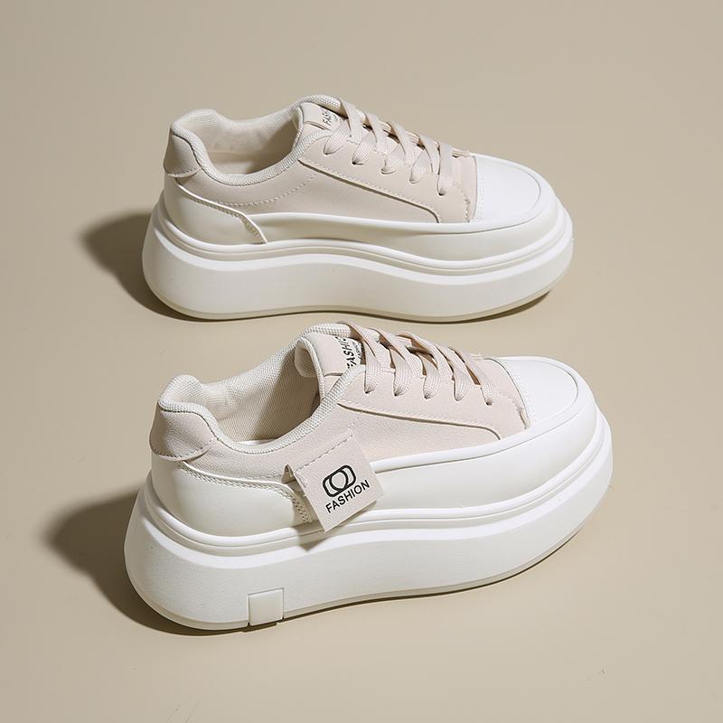 Fashion CRLAYDK Classic Women's Platform Sneakers Low Top Patchwork Lace Up Shoes Increase Ladies Fashion Casual Walking Non Slip Tennis