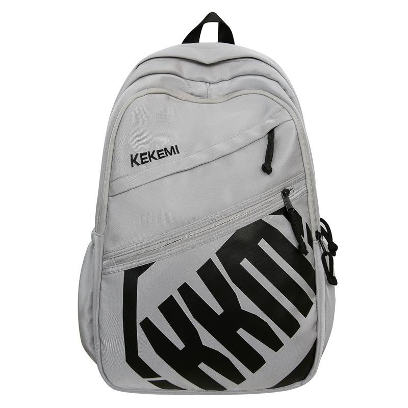 Thickened casual backpack, simple trend letter campus backpack, large capacity outdoor travel schoolbag