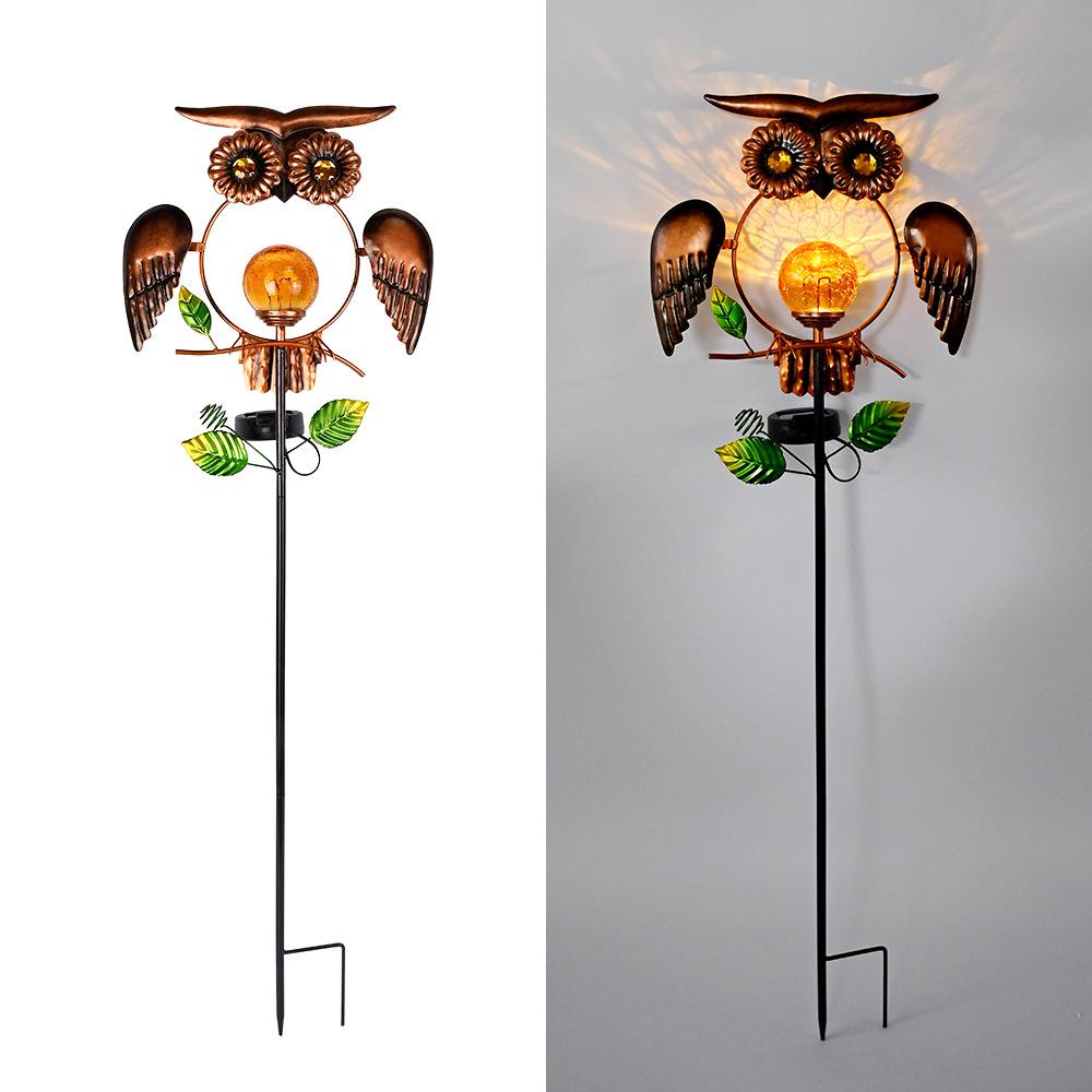 Modern Design IP65 Waterproof LED Owl Solar Light with 360 Beam Angle for Outdoor Garden Courtyard Lawn Decor