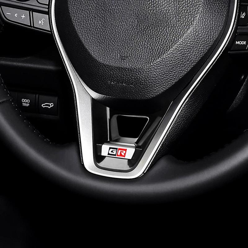 Auto Innendekoration Lenkrad Blende Pailletten Abdeckung Untere Zierleiste Aufkleber ABS Passend Für Toyota GR Corolla 2019-2021 RAV4 2020