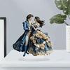 2D 8in Romantic Prince and Princess Dancing Art Sculpture Acrylic Flat Home Table Decoration Couple Party Festival Gift