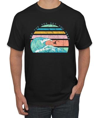 Retro Let The Sea Set You Free Outdoor Men T- Shirt