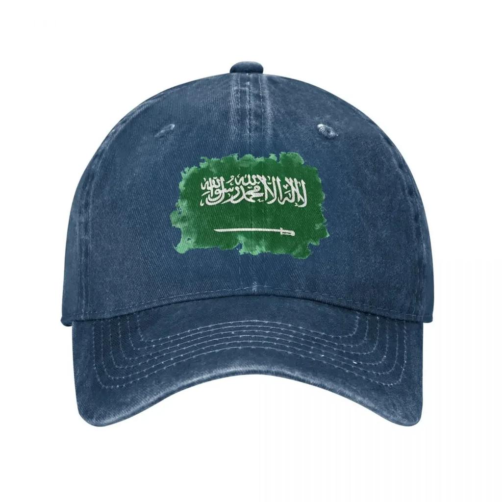 Fashion Saudi Arabia Flag Baseball Caps Unisex Distressed Denim Headwear Outdoor All Seasons Travel Hats Cap