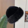 Y2K Fluffy Faux Fur Bucket Hat Women Rabbit Fur Warm Thick Plush Winter Hat Lady Luxury Fashion Furry Panama Fisherman Cap