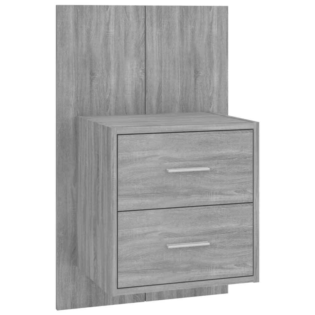 Headboard with Nightstands Grey Sonoma Particleboard