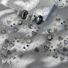 Anello Annuale Lava Argentata Orologio Ciliegia Orologio Starburst Cuore d'Amore Grafico Battito Cardiaco Luna Stella Linea Nodo Linea Adesivi Decalcomanie per Unghie
