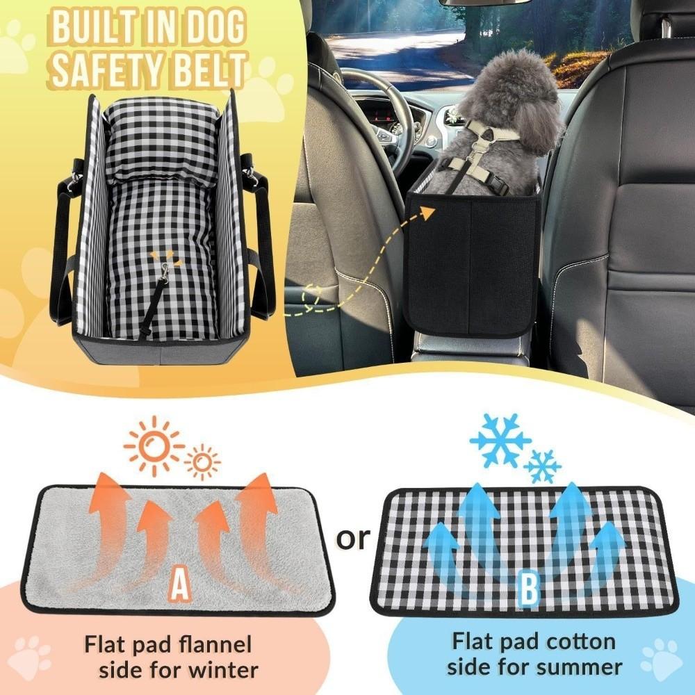 Large Capacity Center Console Dog Seat Soft Cushion Dog Car Seat Pet Grid Cushion  for Dogs Cats