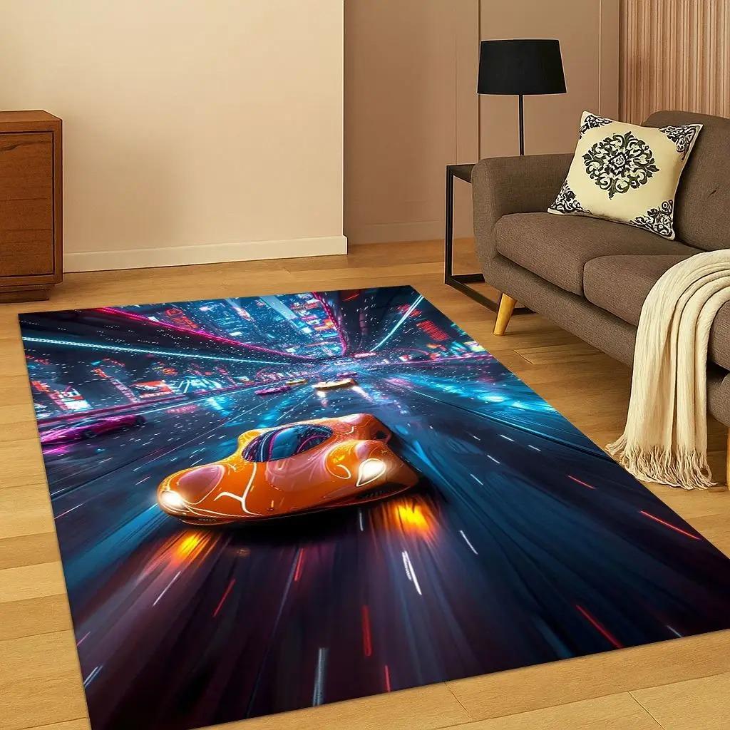 Sports Car Racing Car Carpet Rug for Playroom Living Room Bedroom Home  Kitchen Doormat Decor Living Room Decoration Carpet