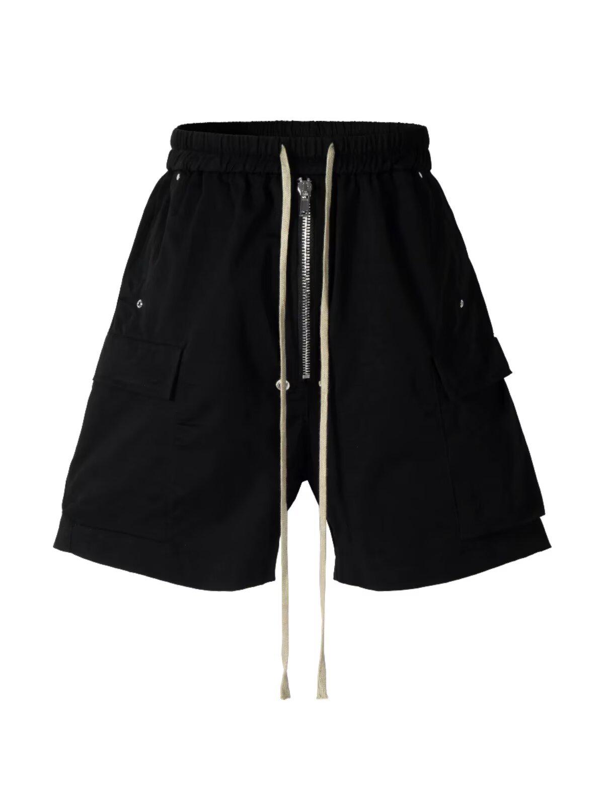 

Мужские хлопковые шорты карго в стиле Dark RO 2025 года - На кулиске, Многокарманные, Свободного кроя, Повседневные прямые. XL чёрный