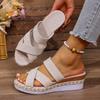 Übergrößen Schuhe für Damen 36-43 Sommer 2026 Modische Slip-on Plateau Keilabsatz Sandalen Bequeme Rutschfeste Flache Sandalen Damenschuhe