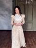 2024 Floral Lace Lapel Slim Fit Dress with Doll Collar