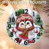 2D Flat DIY Xmas 5D Hanging Clock Art Craft Irregular Shaped Drilling Diamond Art Clock Pendant Kit for Living Room Decoration