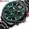 CURREN 8395 Men's Multifunctional Waterproof Sports Watch with Steel Band and Calendar.