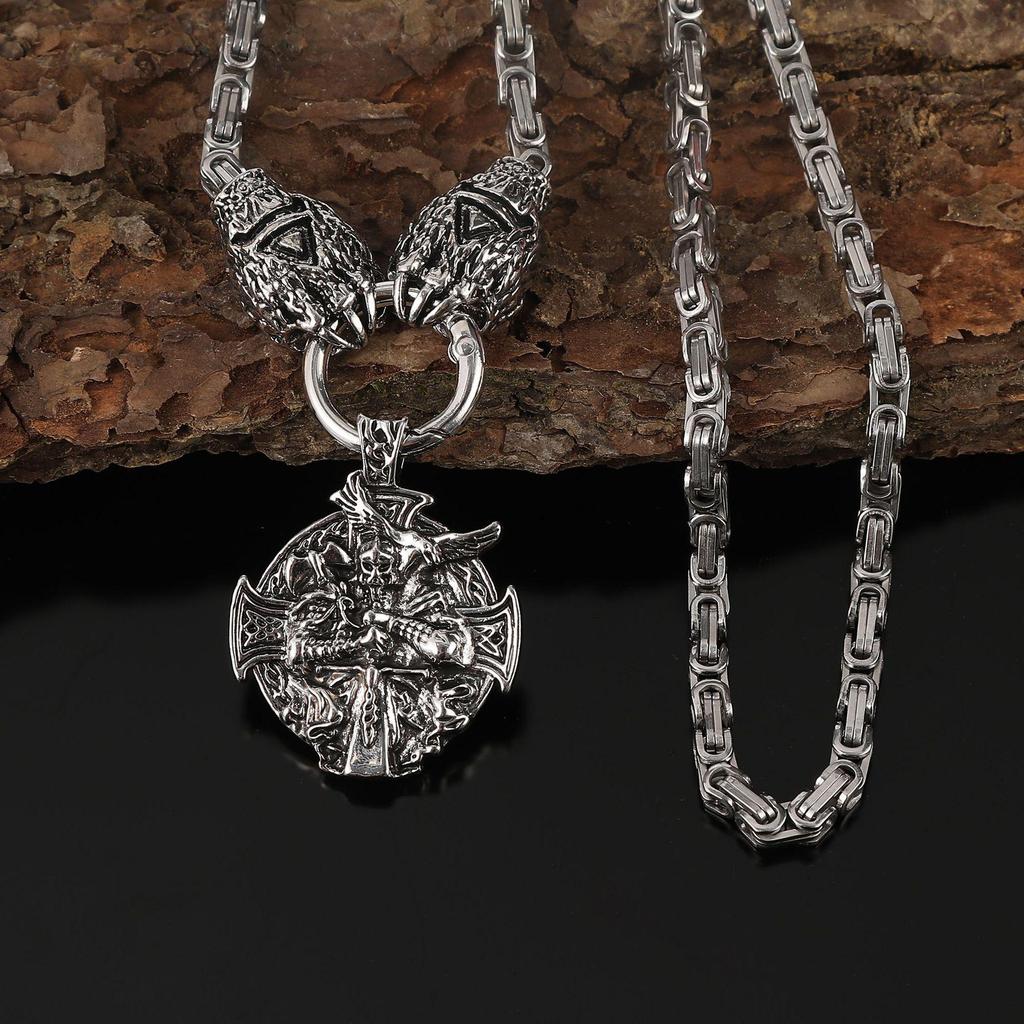 Viking Retro Beerklauw & Wolf Gezicht Krijger Hanger Ketting