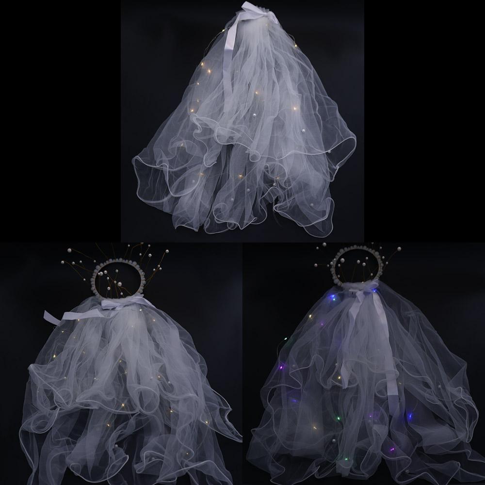 Bow Veil Bridesmaid Bridal LED Light Bride Veil Wedding Veil Korean Bride Headwear Bride Crown