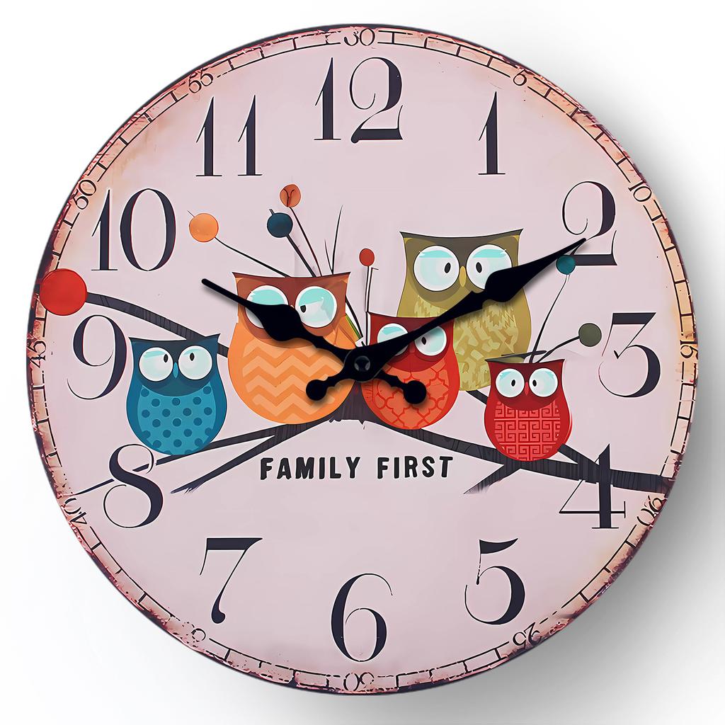 12 Inch Vintage Wooden Clock Coffee Shop Bar Living Room Bedroom Silent Wall Clock Home Decoration Quartz Clock Holiday Gift