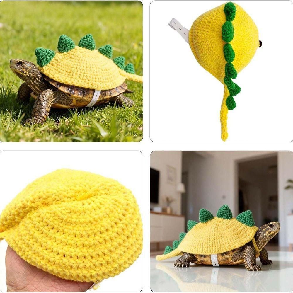 Adjustable Strap Turtle Shell Costume Knitted Fabric Pet Sweater Reptile Costume Halloween Theme