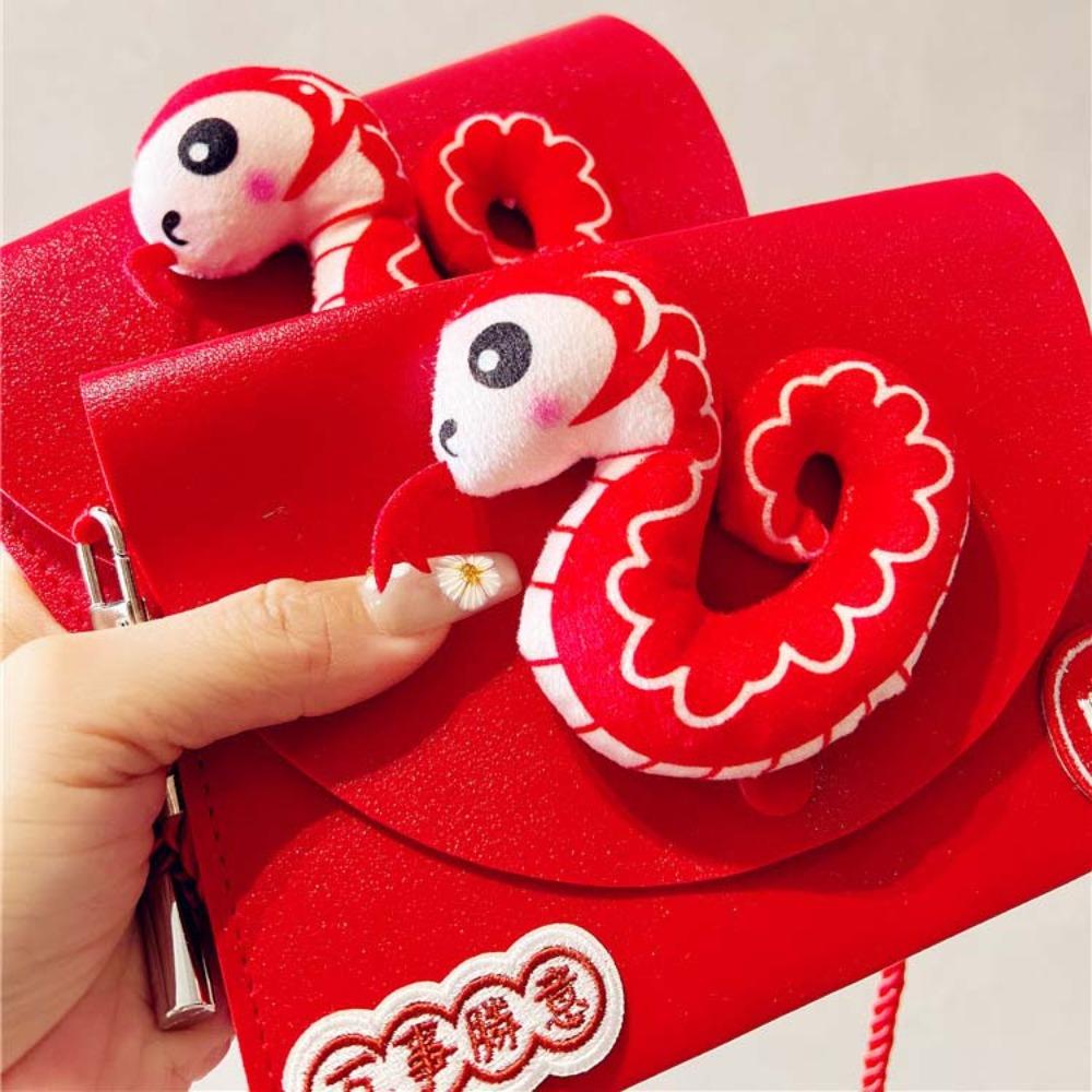 Chinese Plush Snake Lucky Money Packet Cross Body Snake New Year Money Envelope Party Gifts
