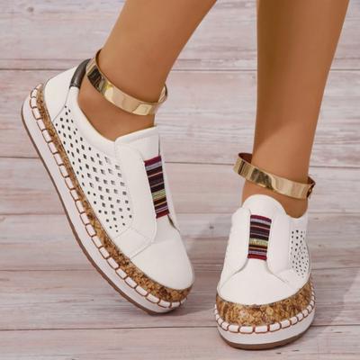 Vulcanized Shoes Women Slip On Sneakers Shallow Loafers  Breathable Hollow Out Casual Ladies Shoes Woman Plus Size 43