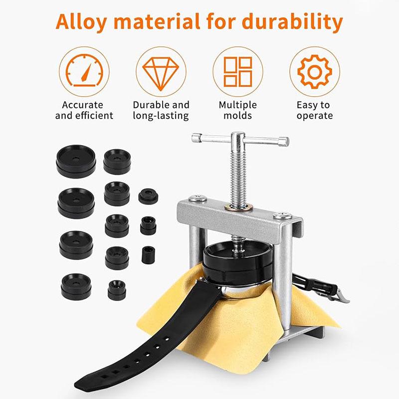 Benchtop Watch Press: Metal Tool for Mechanical & Quartz Watch Battery Cover Replacement