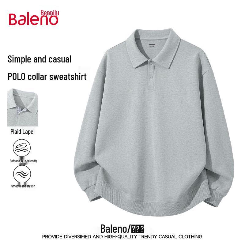 Baleno Men's Minimalist Polo Collar Sweatshirt