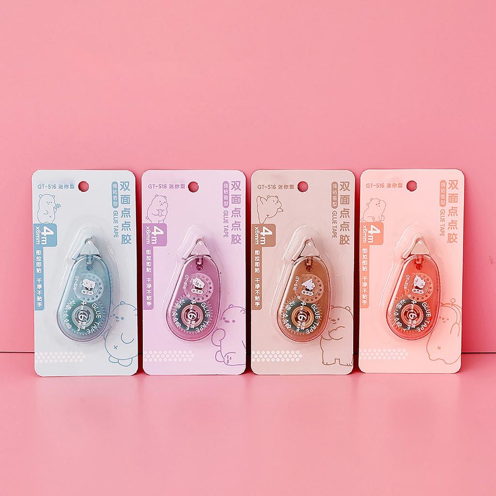 Dot Roller Adhesive Tape With Correction Tape Dispenser Portable Double Sided Glue Tape For Journaling