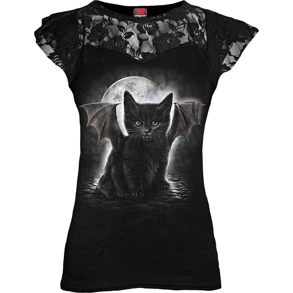 Spiral Direct Womens/Ladies Batcat Capped Sleeved T-Shirt