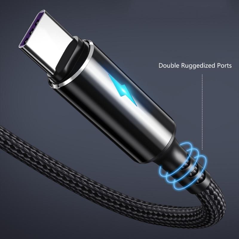 Compact USB C To USB A Charging&Data Cable 2.4A Charger Cord Wire 25cm Short Cord,Nylon and Aluminum Alloy Material