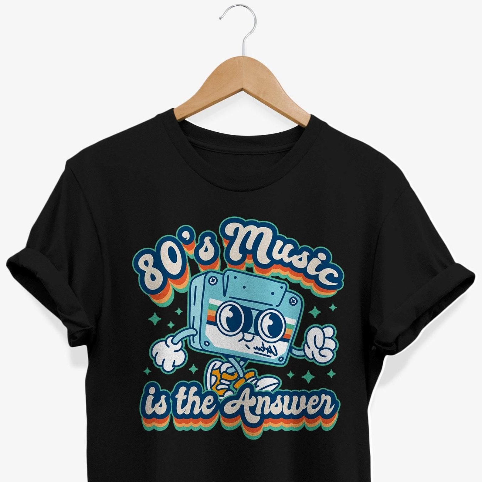 Retro 80s Music Cassette Cartoon T-Shirt M