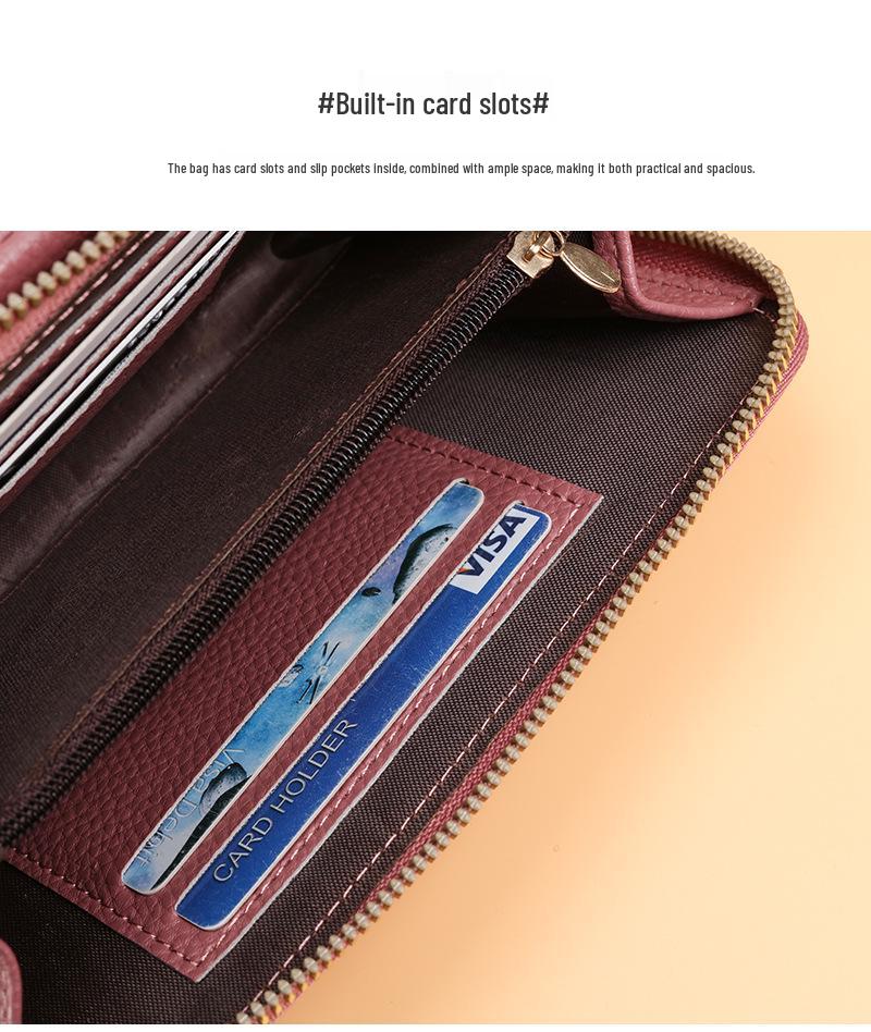 2022 Lychee Grain Solid Color Crossbody Shoulder Bag for Women - Korean Fashion Mobile Phone and Wallet Holder