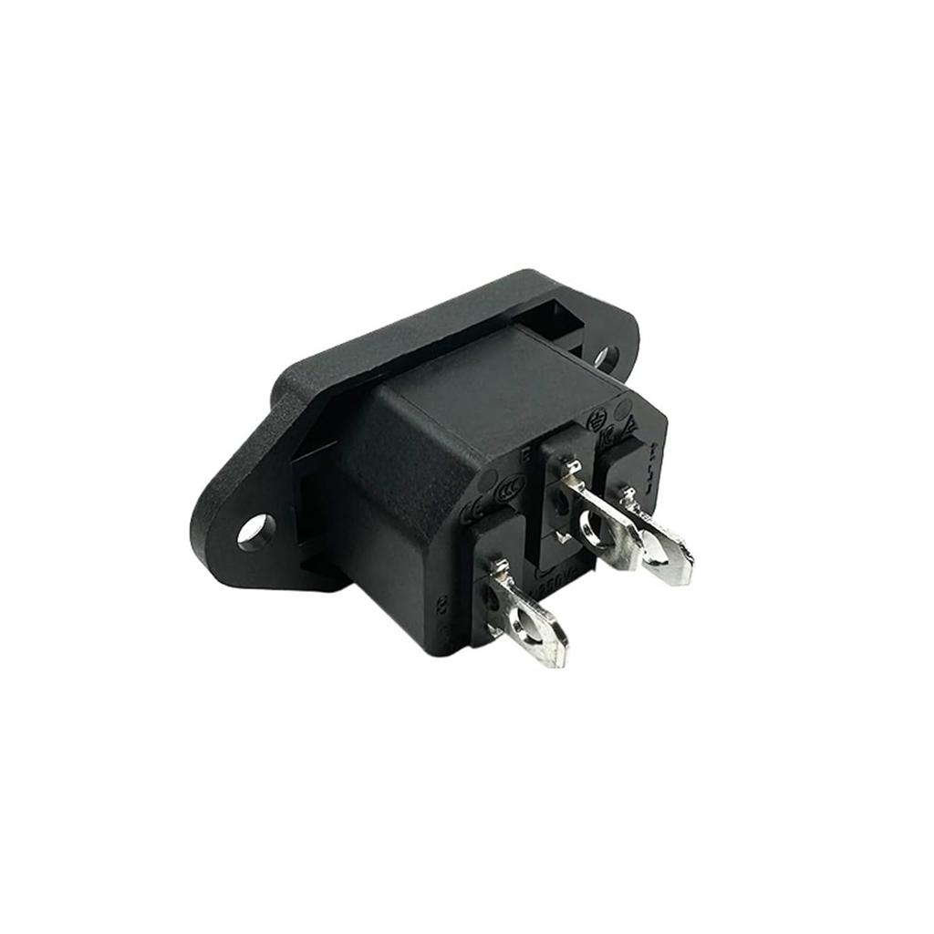 1PC LZ-14-1 10A 250V 3 Pins Chassis Panel Mounted IEC320 C14 Inlet Plug Connector AC Electrical Power Socket with 2 Sets Screws