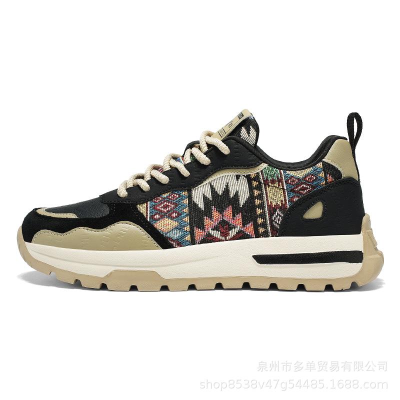 

Ethnic style new casual board shoes contrasting color board shoes outdoor sports Forrest Gump 39 чёрный