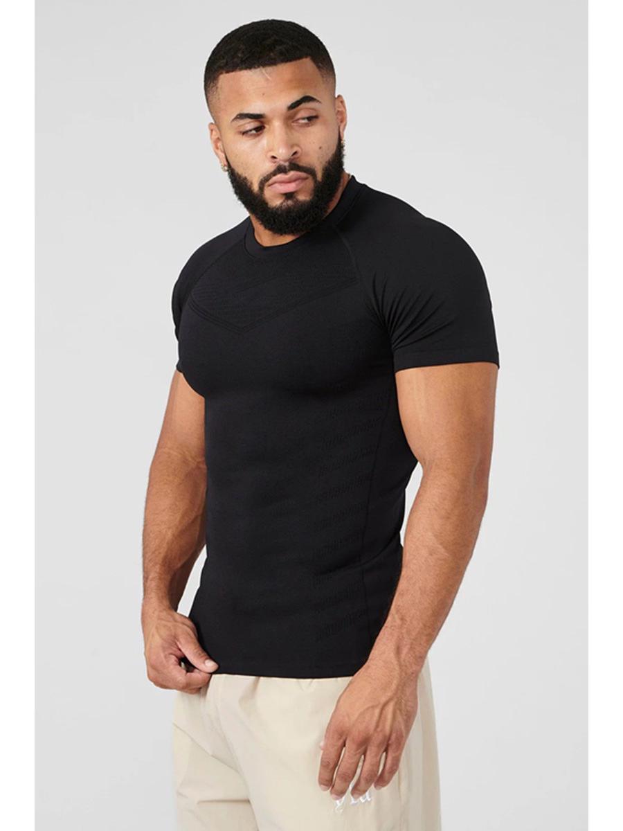 UrbanEdge 2024 Heren Muscle Fit T-shirt met korte mouwen voor de zomer, voor buiten hardlopen en trainen Large