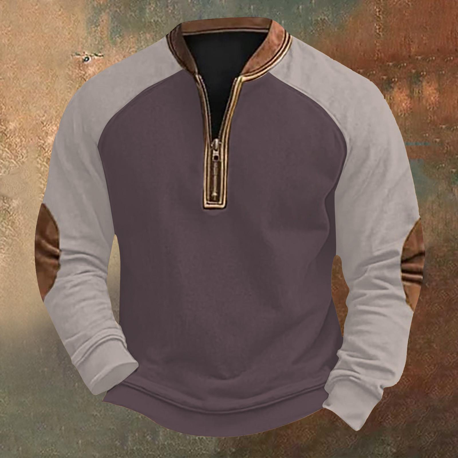 

Чоловічий повсякденний світшот у стилі ретро з кольоровими блоками на блискавці XL