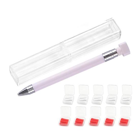 1 Zestaw Narzędzie do Podnoszenia Cyrkonii z Wkładami DIY Zdobienie Paznokci Cyrkonie Malowanie Dekoracja Kropkowanie Wymienny Woskowy Pisak Obrotowe Narzędzia do Podnoszenia Cyrkonii