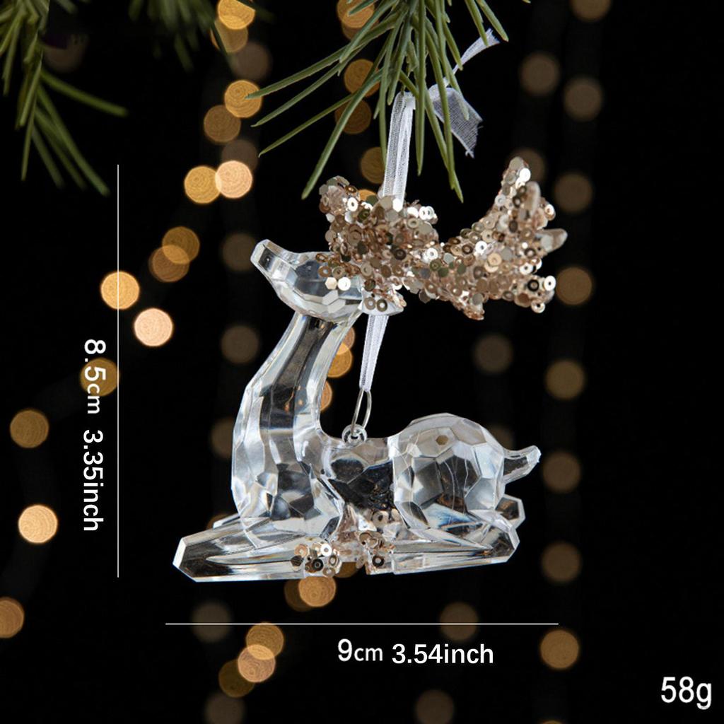 Christmas Tree Pendant Acrylic Ornament Sequin Xmas Decoration Winter Theme for Nursery