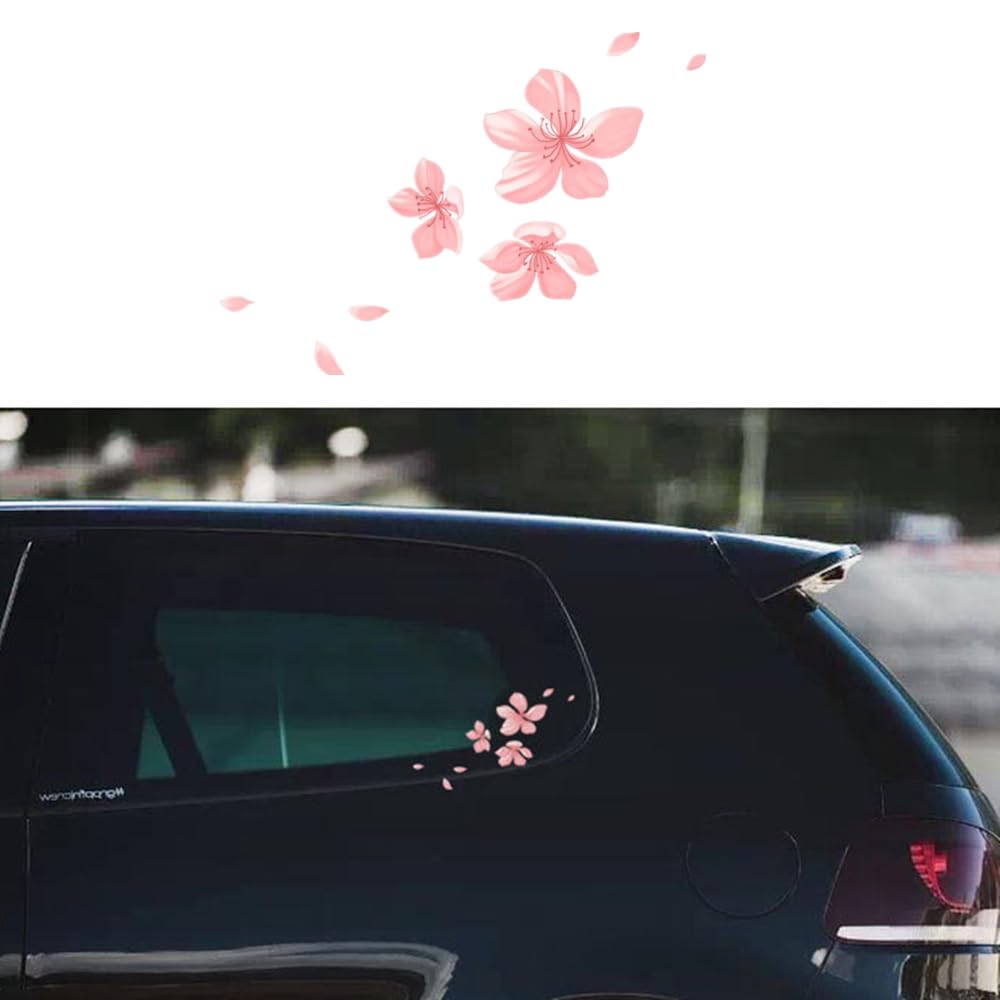 

TATACLEA Car Sticker Waterproof Cherry Blossom Sticker Car Sticker Romantic Cherry Blossom Car Sticker