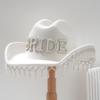 Luxurious Pearls Cowboy Hats Bride Hat Panama Hat for Bachelorette Party Cowboy Hats for Club Stage Shows