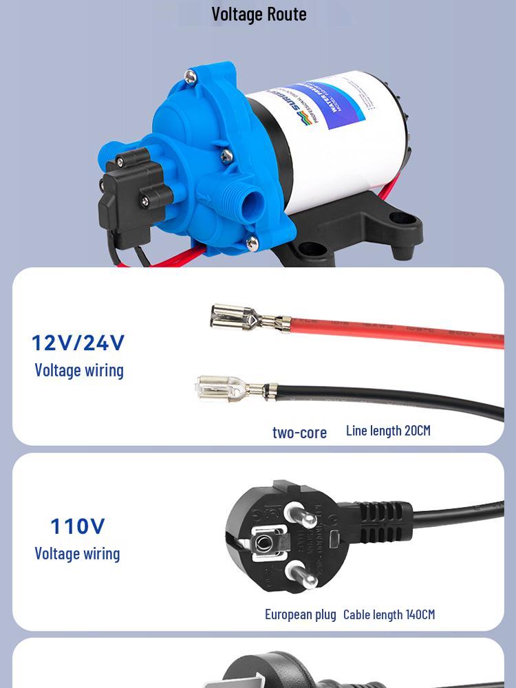 Pompă de apă cu diafragmă de înaltă presiune 12/24V RV Barcă cu comutator automat