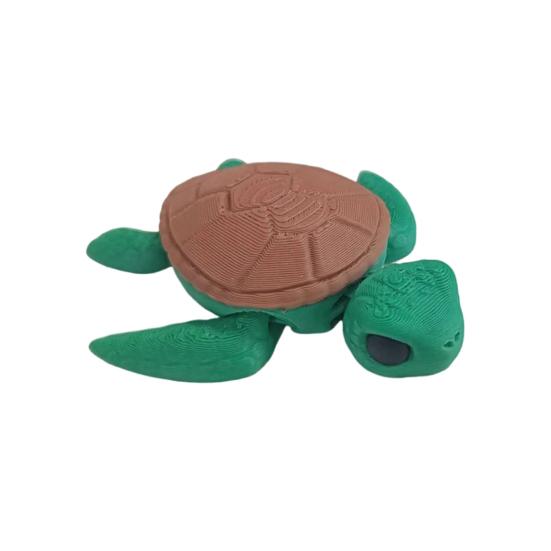 3D Printed Turtle Ornament, Tiny Turtle Figurine with Movable Joints, Cute Mini Turtle Fidget Toy for Kids Adults Stress Relief Desk Accessory