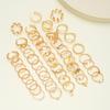 47-teiliges Set Vintage Goldfarbene Herzringe für Damen Herren Hohl Schmetterling Perle Kristall Geometrische Ringe Trendiger Finger Schmuck